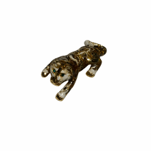 Load image into Gallery viewer, Vintage Jewelry Orange, Golden, Gold, and Beige Green Rhinestone eye Jaguar Brooch Pin
