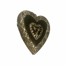 Load image into Gallery viewer, Vintage Jewelry Large Black and Brass Tone Puffy Heart Opening Locket Necklace Pendant
