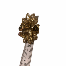 Load image into Gallery viewer, Vintage Style Jewelry Brass Tone Floral Flower Scotty Dog Rose Brooch Pin
