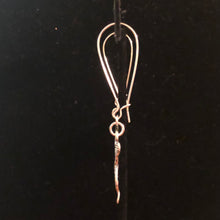 Load image into Gallery viewer, Handmade by Rose, Silver Tone Filigree Long Dangle Butterfly Pendant Earrings
