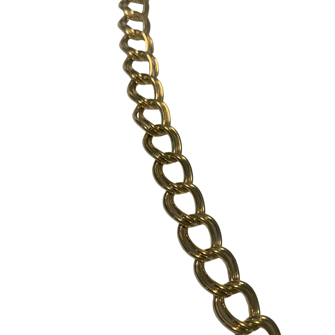 Avon Gold Tone Chain Link Necklace Engraved Pendant Merry Christmas Class  of 77