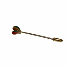 Load image into Gallery viewer, Vintage Jewelry Rainbow Striped Heart Gold Tone Hat Stick Pin
