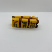 Load image into Gallery viewer, Vintage Jewelry Mah Jong Yellow Bakelite Stretch Brown Beaded Boho Bracelet
