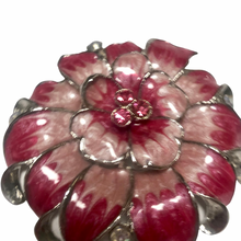 Load image into Gallery viewer, Vintage Jewelry Shades of Pink Floating Flower Rhinestone Silver Tone Brooch Pin
