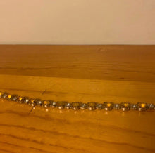 Load image into Gallery viewer, Vintage Signed Kramer NY Silver Tennis Bracelet Yellow Citrine Stone Clear Rhinestones 7&quot;
