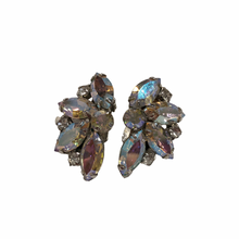 Load image into Gallery viewer, Vintage Jewelry Juliana Opalescent Tone Rainbow Rhinestone Clip on Earrings
