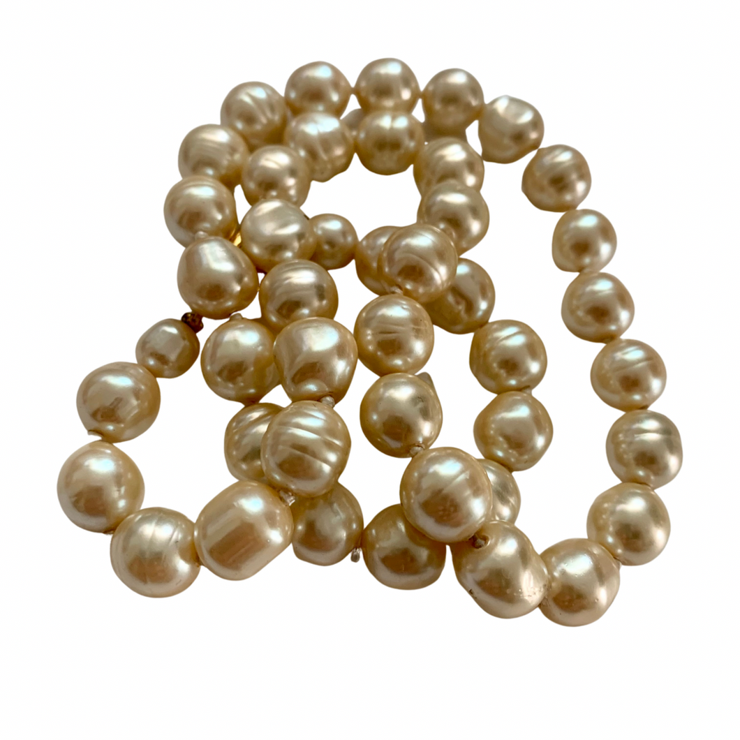 Vintage Jewelry Faux Akoya Baroque Pearl Necklace