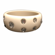 Load image into Gallery viewer, Vintage Jewelry Off White Chunky Clear Rhinestone Bangle Bracelet
