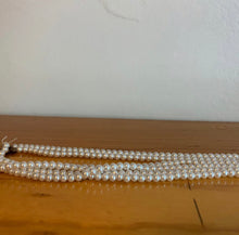 Load image into Gallery viewer, Vintage White Faux Pearl Multistrand Necklaces 3 Strands of Small Pearls 32&quot;
