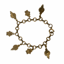 Load image into Gallery viewer, Vintage Jewelry Victorian Revival Faux Pearl Coral Turquoise Gold Tone Charm Bracelet
