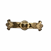 Load image into Gallery viewer, Antique Jewelry Victorian Gold and Black Tone Filigree Bar Brooch
