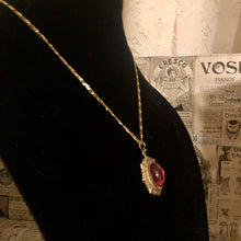 Load image into Gallery viewer, Handmade by Rose, Victorian Style Scrollwork Gold Pink Gemstone Pendant Necklace
