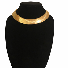 Load image into Gallery viewer, Vintage Signed KJL Kenneth Jay Lane Egyptian Revival Cleopatra Style Gold Collar Necklace
