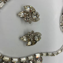 Load image into Gallery viewer, Vintage Estate Demi Parure Eisenberg Ice Rhinestone Rhodium Plated Necklace and Earrings
