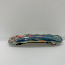 Load image into Gallery viewer, Vintage Barrette Hair Accessory Blue, Pink, and Beige Swirl Signed D&amp;G
