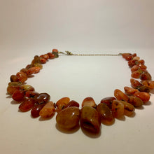 Load image into Gallery viewer, Vintage Tumbled Carnelian Red Agate Polished Stone Necklace
