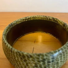 Load image into Gallery viewer, Vintage Faux Leather Green Snakeskin Fabric Wide 90’s Bangle Bracelet
