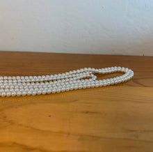 Load image into Gallery viewer, Vintage White Faux Pearl Multistrand Necklaces 3 Strands of Small Pearls 32&quot;
