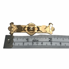 Load image into Gallery viewer, Antique Jewelry Victorian Gold and Black Tone Filigree Bar Brooch
