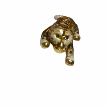 Load image into Gallery viewer, Vintage Jewelry Orange, Golden, Gold, and Beige Green Rhinestone eye Jaguar Brooch Pin
