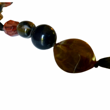 Load image into Gallery viewer, Vintage Long Tribal African Style Chunky Brown Black Red Crystal Beaded Necklace
