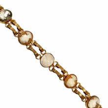 Load image into Gallery viewer, Vintage Jewelry Mini Cameo Multicolored Linked Gold Tone Bracelet
