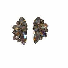 Load image into Gallery viewer, Vintage Jewelry Juliana Opalescent Tone Rainbow Rhinestone Clip on Earrings
