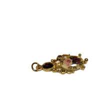 Load image into Gallery viewer, Vintage Jewelry 1928  Pink Purple Rose Floral Amethyst Gemstone Necklace Pendant
