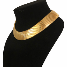 Load image into Gallery viewer, Vintage Signed KJL Kenneth Jay Lane Egyptian Revival Cleopatra Style Gold Collar Necklace
