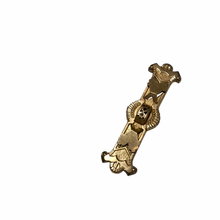 Load image into Gallery viewer, Antique Jewelry Victorian Gold and Black Tone Filigree Bar Brooch
