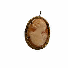 Load image into Gallery viewer, Vintage Jewelry Carved Shell Cameo 12K 12 Karat Gold Filled Necklace Pendant and Brooch
