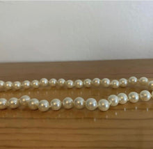 Load image into Gallery viewer, Vintage Jewelry Faux Akoya Luster Pearl Heavy 16” Necklace Brass Screw Clasp
