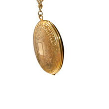 Load image into Gallery viewer, Vintage Jewelry Large Gold Tone Fancy Filigree Large Locket and Chain Necklace
