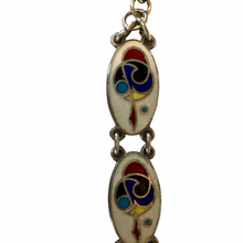 Load image into Gallery viewer, Vintage Irish Tara Ware Celtic Enamel Ireland Shield Guilloche Demi Parure Matching Silver Plated Necklace Pendant and Bracelet
