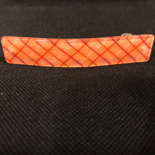 Load image into Gallery viewer, Vintage Hair Accessory Peach Orange and Red Tone Criss Cross Small Rectangular Hair Barrette
